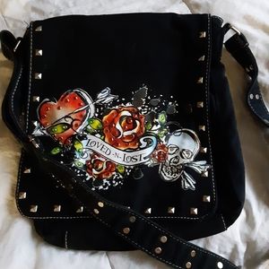 "Ed Hardy" Medium Crossbody Messenger Bag Purse